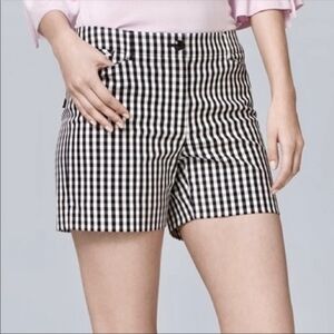 White House Black Market sz 14 gingham black white check 5 inch inseam shorts
